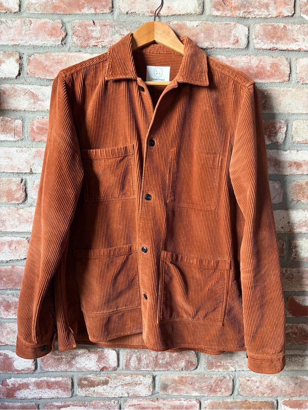 Men's Corduroy Work Jacket in Rust Orange